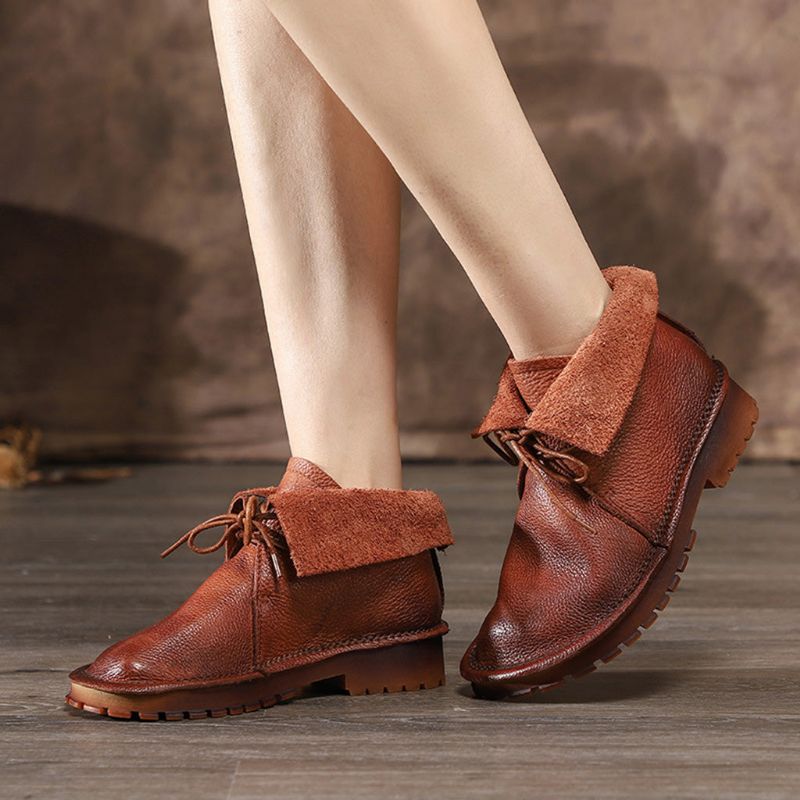 Automne Hiver Bottes Courtes Cuir Rétro Fond Souple | Chaussures Cadeaux