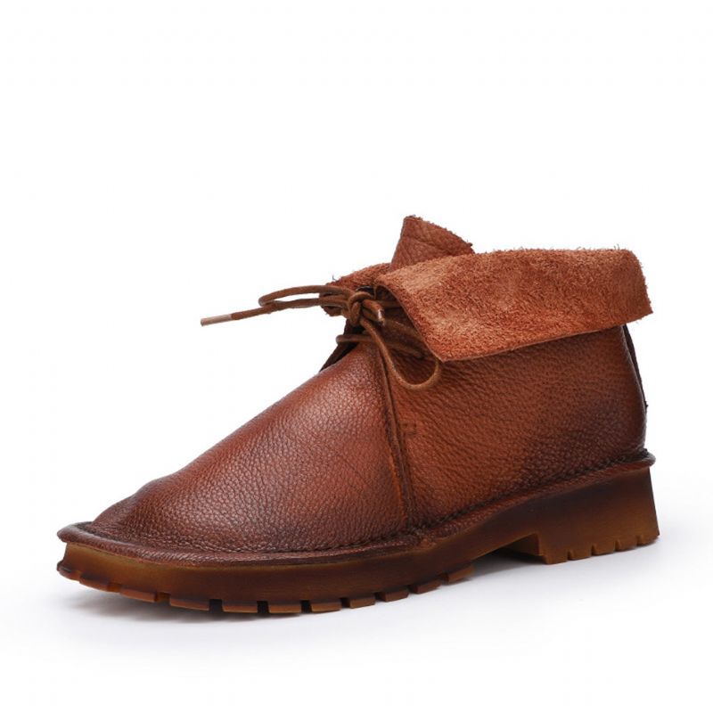 Automne Hiver Bottes Courtes Cuir Rétro Fond Souple | Chaussures Cadeaux