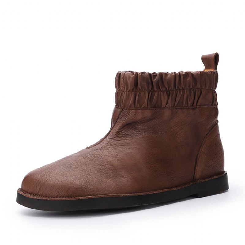 Automne Hiver Cuir Confortable Bottes Courtes Pour Femmes Rétro | Chaussures Cadeaux