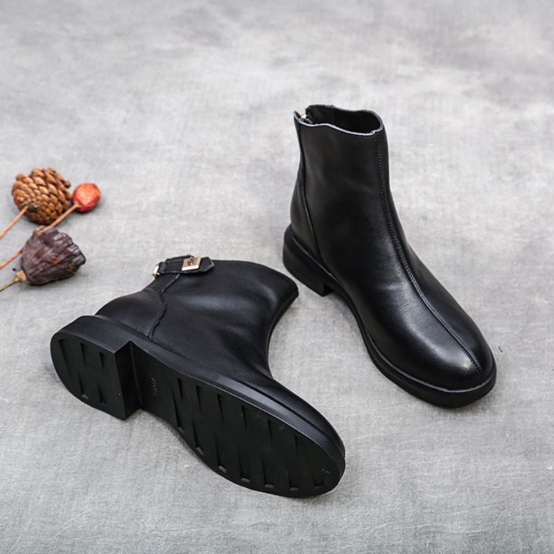 Automne Hiver Mode En Cuir À Talons Bas Martin Bottes Courtes Pour Femmes | Chaussures Cadeaux