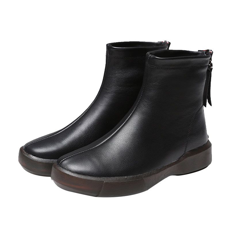 Bottes Courtes Chelsea En Cuir Véritable 34-43