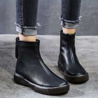 Bottes Courtes Chelsea En Cuir Véritable 34-43