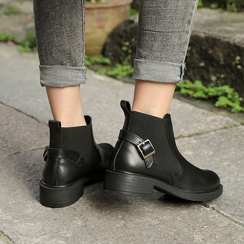 Bottes Courtes En Cuir Automne Hiver | Chaussures Cadeaux