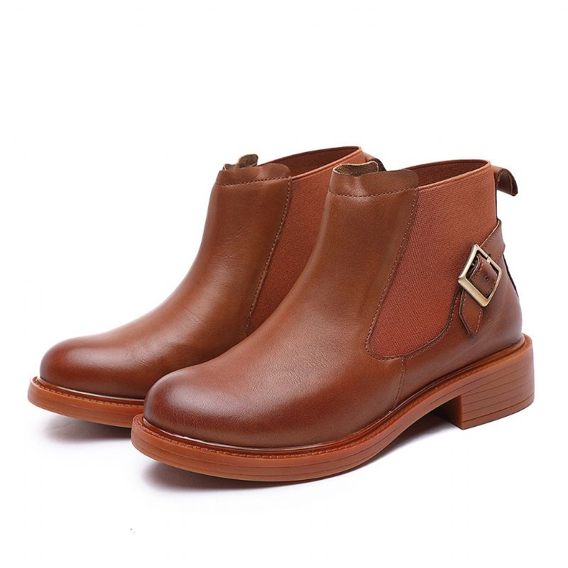 Bottes Courtes En Cuir Automne Hiver | Chaussures Cadeaux