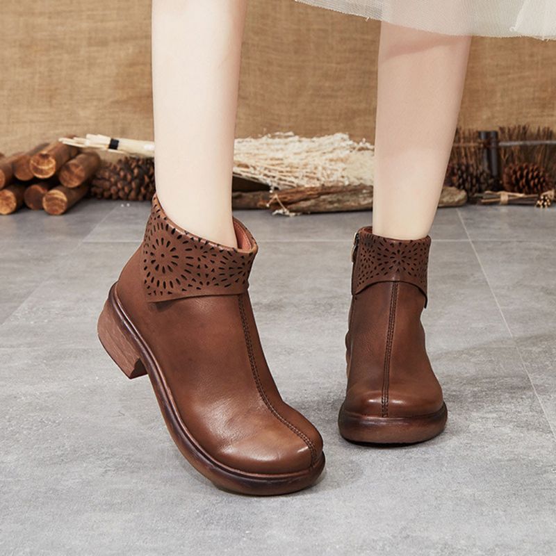 Bottes Courtes En Cuir Rétro Faites À La Main | Chaussures Cadeaux