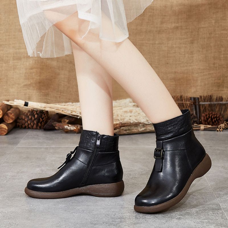 Bottes Courtes En Cuir Rétro Faites À La Main | Chaussures Cadeaux