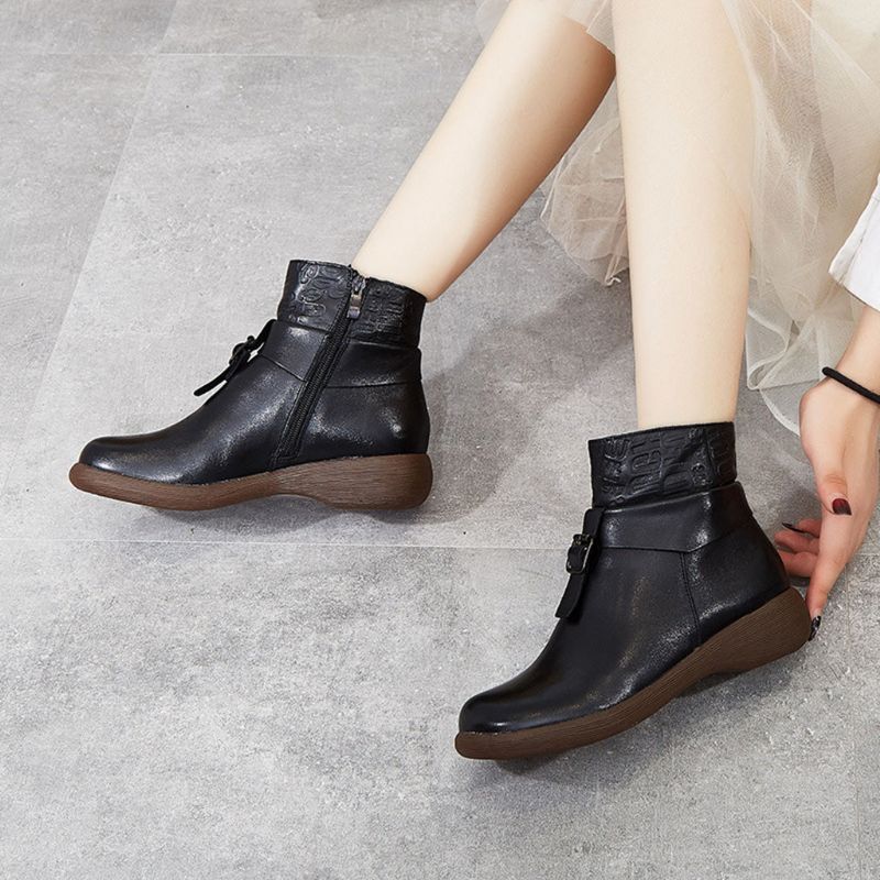 Bottes Courtes En Cuir Rétro Faites À La Main | Chaussures Cadeaux