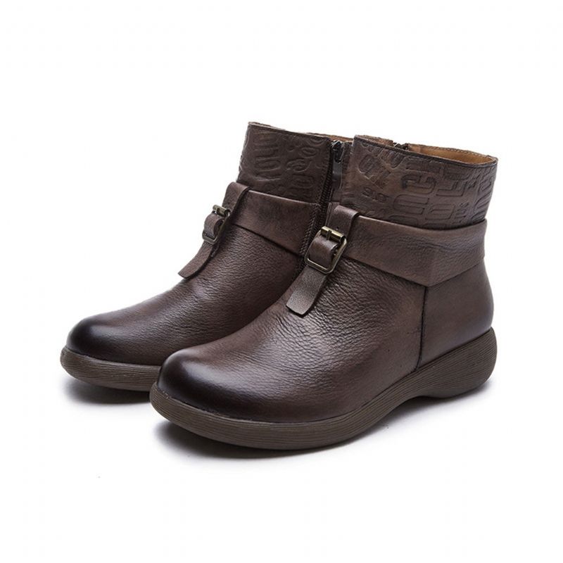 Bottes Courtes En Cuir Rétro Faites À La Main | Chaussures Cadeaux