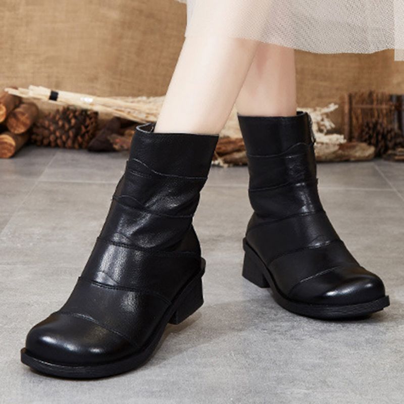 Bottes Courtes En Cuir Rétro Faites À La Main | Chaussures Cadeaux