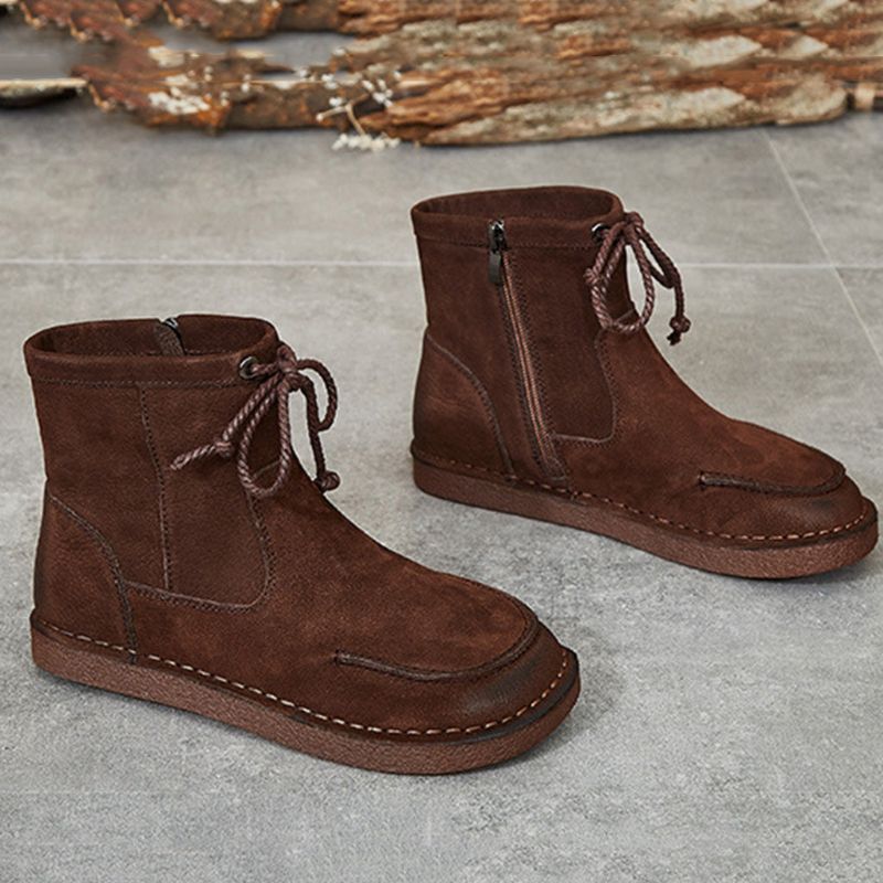 Bottes Courtes En Cuir Rétro Faites À La Main | Chaussures Cadeaux