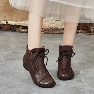 Bottes Courtes Faites À La Main En Cuir Rétro | Chaussures Cadeaux