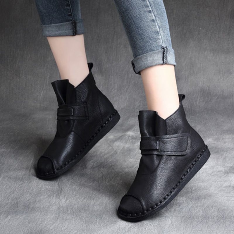 Bottes Courtes Faites À La Main En Cuir Rétro Décontractées | Chaussures Cadeaux