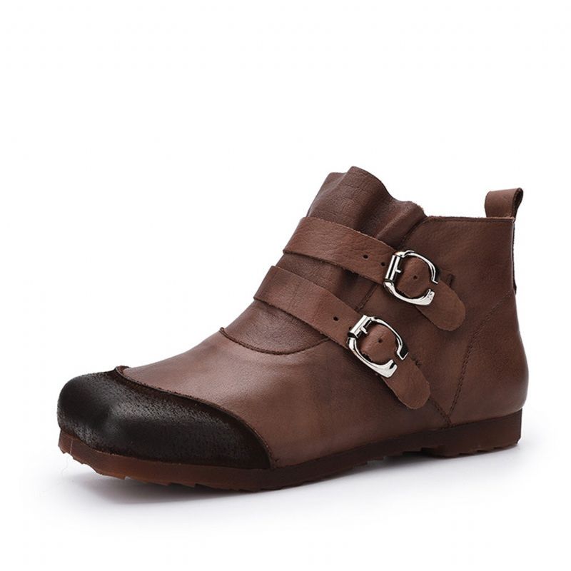 Bottes Courtes Pour Femmes En Cuir À Fond Souple Automne-hiver | Chaussures Cadeaux