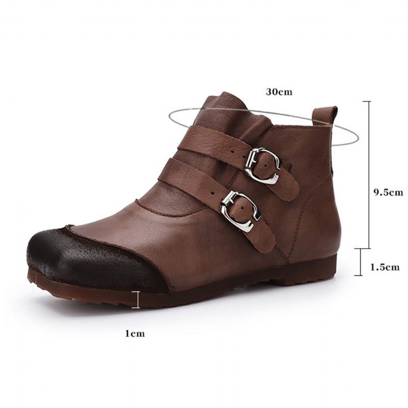 Bottes Courtes Pour Femmes En Cuir À Fond Souple Automne-hiver | Chaussures Cadeaux