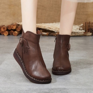 Bottes Courtes Rétro Faites À La Main En Cuir D'hiver | Chaussures Cadeaux