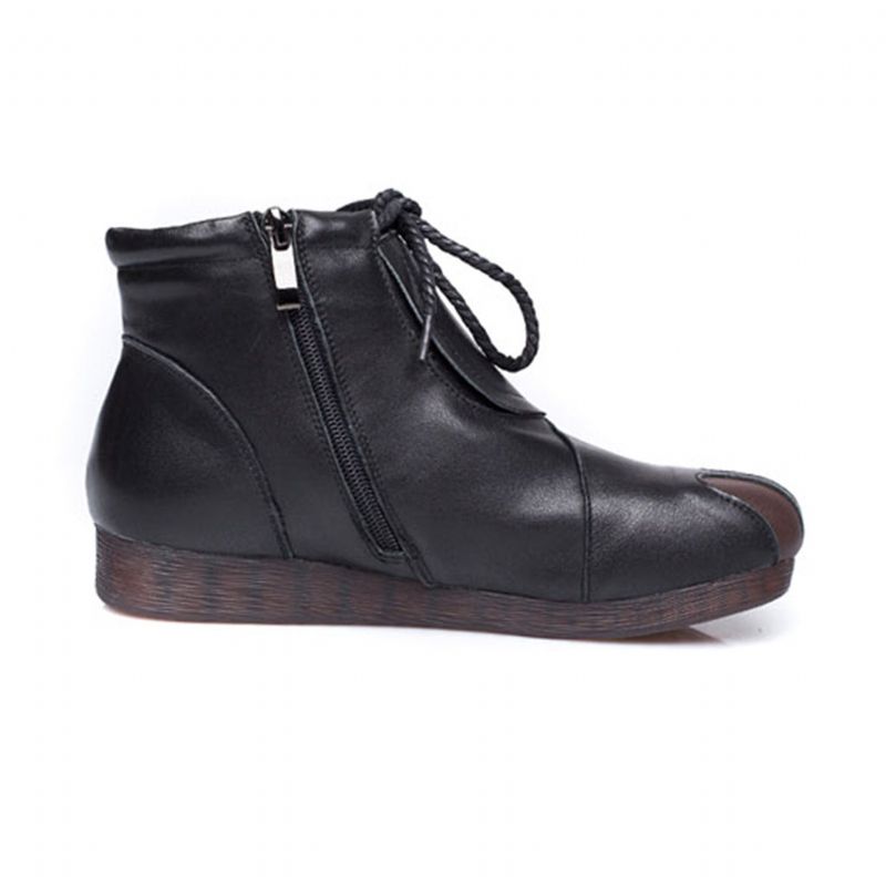 Bottes Courtes Vintage En Cuir Automne-hiver | Chaussures Cadeaux