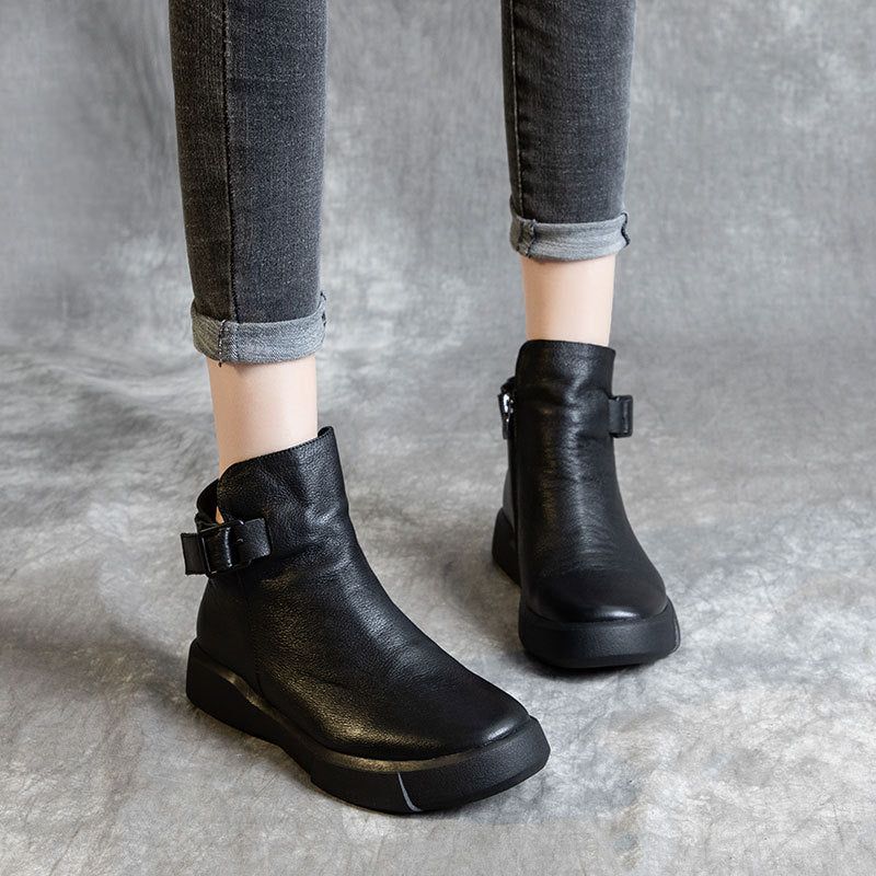 Bottes En Cuir À Boucle Pour Femmes | Taille 10 Mise À Jour