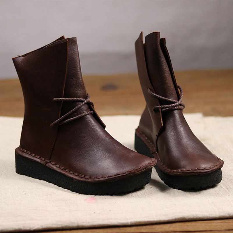 Bottes En Cuir Rétro Faites À La Main | Chaussures Cadeaux