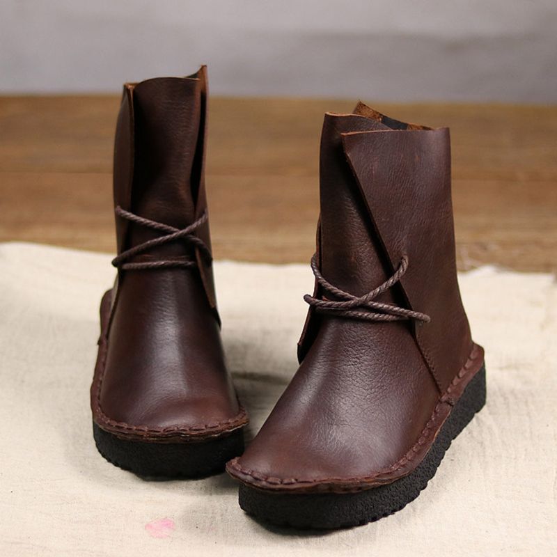 Bottes En Cuir Rétro Faites À La Main | Chaussures Cadeaux