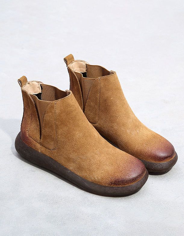 Bottes Décontractées En Daim Grande Taille Pour Femmes 35-43