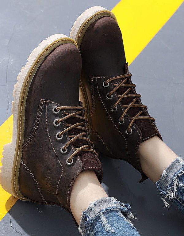 Bottes Doc Marten En Cuir Décontracté Pour Femme