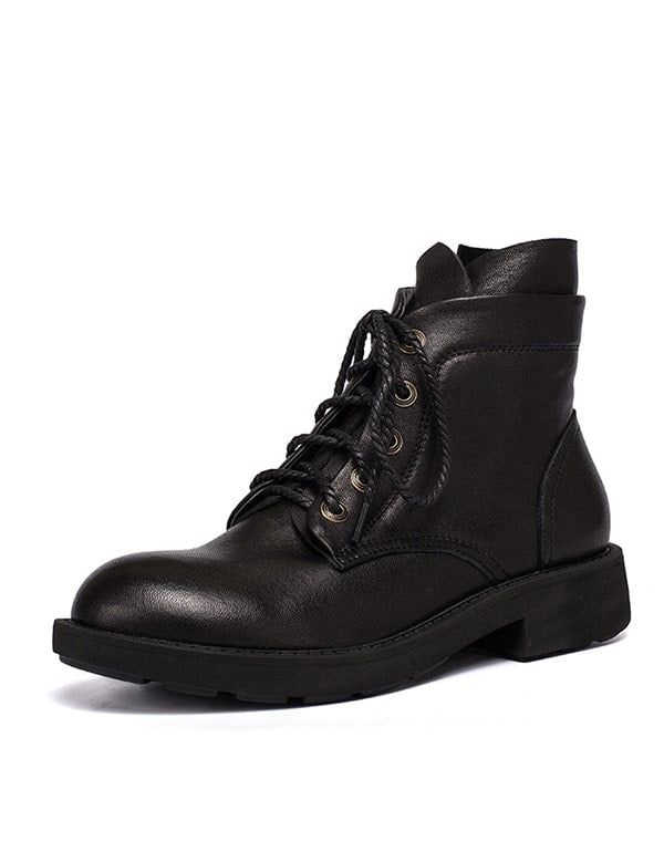 Bottes Doc Marten En Cuir Lisse D'automne Et D'hiver