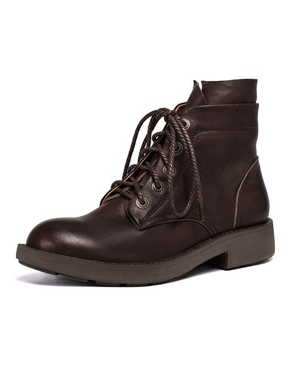 Bottes Doc Marten En Cuir Lisse D'automne Et D'hiver