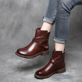 Bottes Pour Femmes En Cuir D'automne Et D'hiver