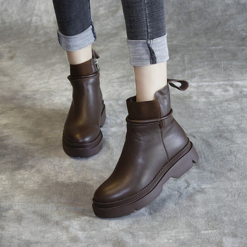 Bottes Pour Femmes En Cuir Faites À La Main Automne Hiver | Chaussures Cadeaux