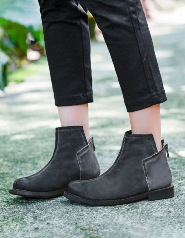 Bottes Pour Femmes En Cuir Faites À La Main De Style Britannique