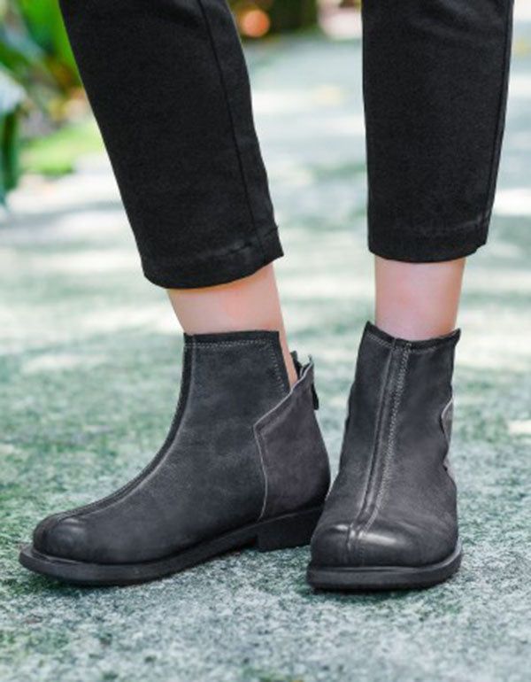 Bottes Pour Femmes En Cuir Faites À La Main De Style Britannique