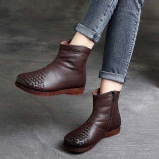 Bottes Pour Femmes En Cuir Rétro Automne Hiver 35-42 | Chaussures Cadeaux