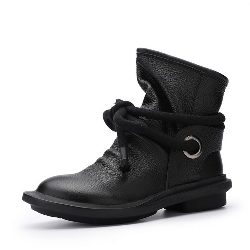 Bottes D'hiver Confortables En Cuir Rétro | Chaussures Cadeaux