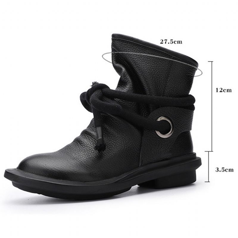 Bottes D'hiver Confortables En Cuir Rétro | Chaussures Cadeaux