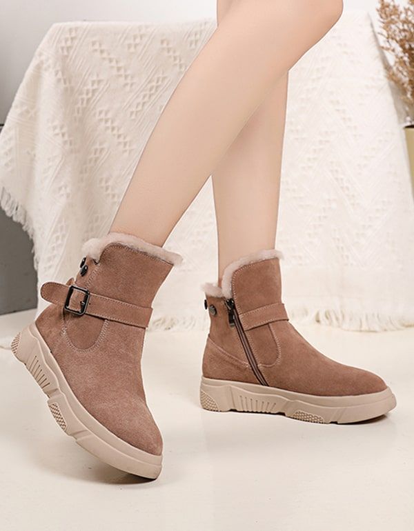 Bottes D'hiver En Daim En Peluche Pour Femmes