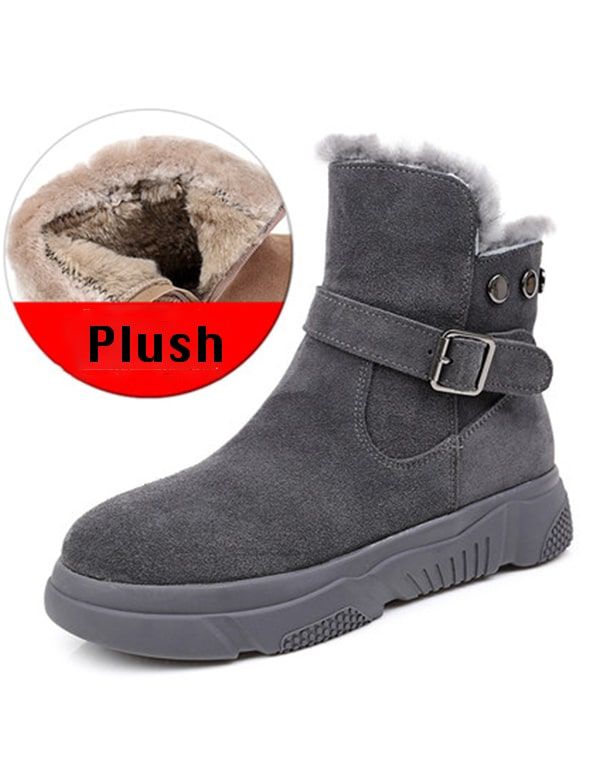 Bottes D'hiver En Daim En Peluche Pour Femmes