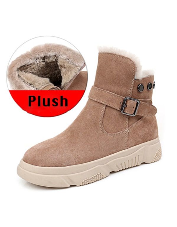 Bottes D'hiver En Daim En Peluche Pour Femmes