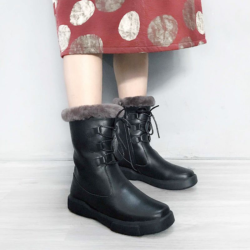 Bottes D'hiver Rétro En Laine Douce Et Confortable | Chaussures Cadeaux