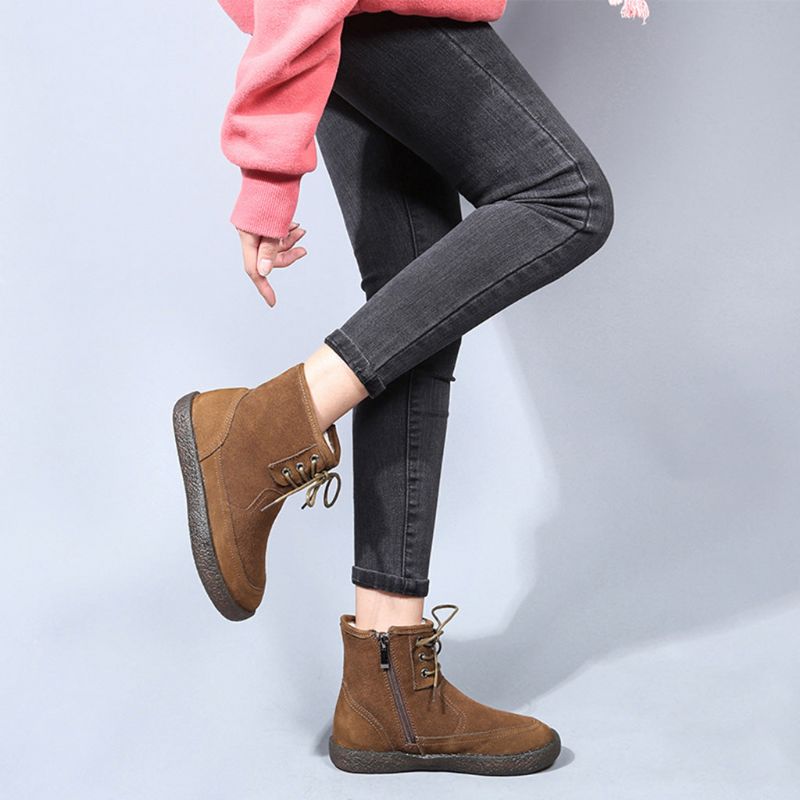 Bottes D'hiver En Velours Chaud Pour Femmes En Daim