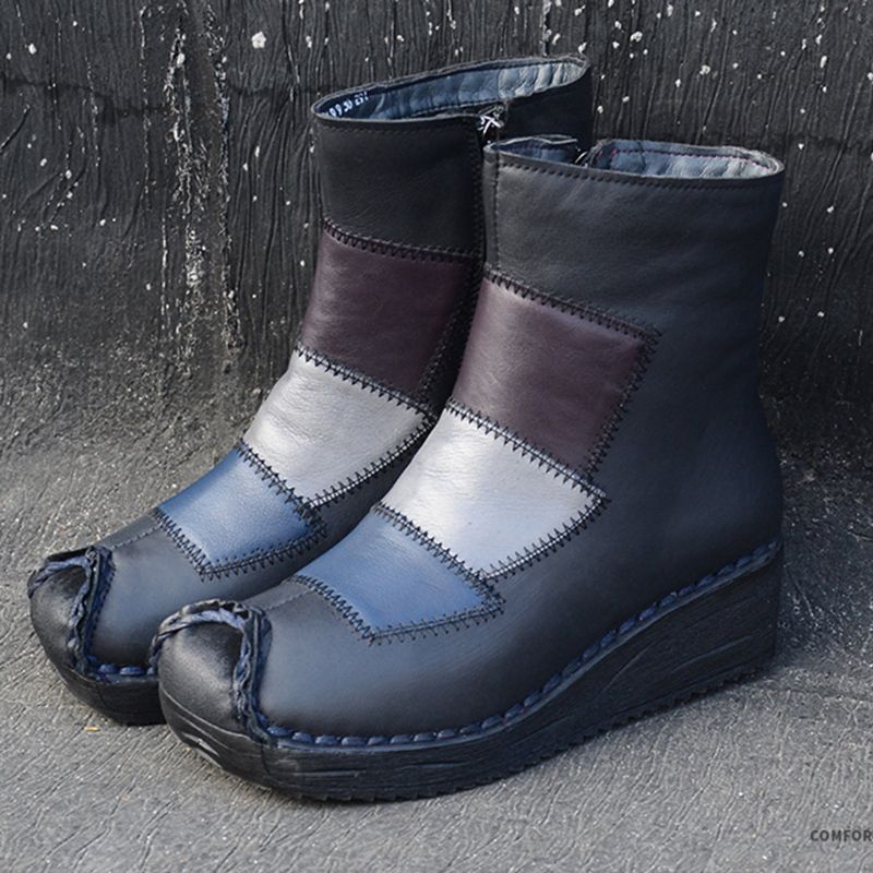 Bottes D'hiver En Velours Rétro En Cuir | Chaussures Cadeaux