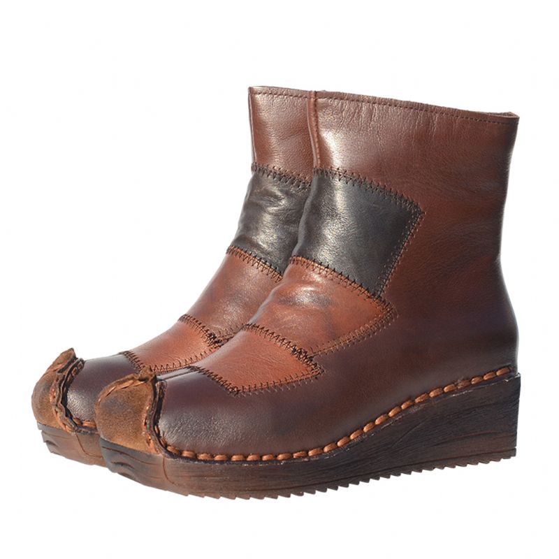 Bottes D'hiver En Velours Rétro En Cuir | Chaussures Cadeaux