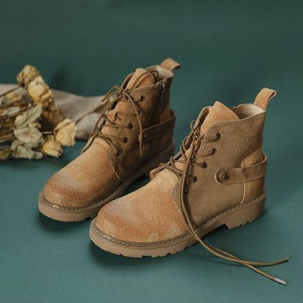 Bottes Martin En Cuir À Lacets Pour Femmes