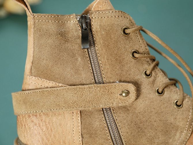 Bottes Martin En Cuir À Lacets Pour Femmes