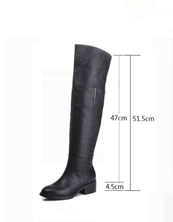 Bottes Noires Élégantes En Cuir Véritable