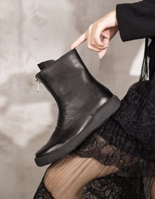 Bottes Noires À Glissière Avant Imperméables D'automne Et D'hiver