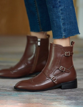 Bottes Oxford Pour Femme De Style Britannique Brock À Bout Carré