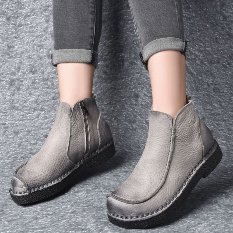 Bottes Rétro En Cuir Faites À La Main Femme 35-42 | Chaussures Cadeaux