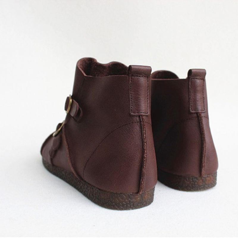 Bottes Rétro En Cuir Véritable | Chaussures Cadeaux | 35-41