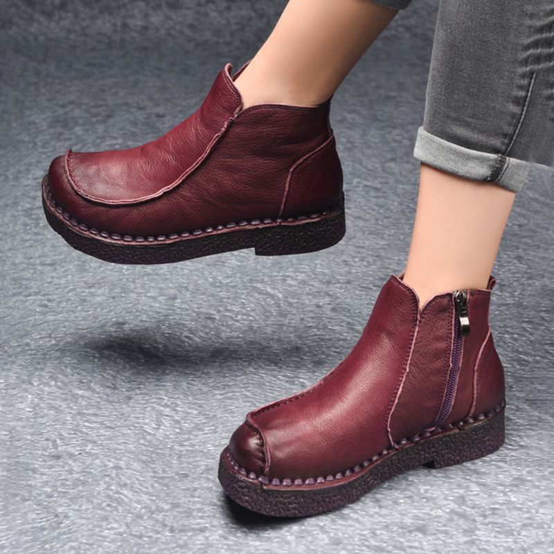 Bottes Rétro Faites Main En Cuir Pour Femmes 35-42 | Chaussures Cadeaux