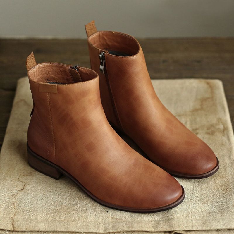 Bottines Chelsea En Cuir Littéraire Rétro Pour Femme | Chaussures Cadeaux